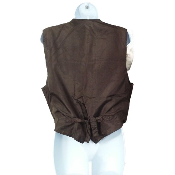 Lot(2) Mona Mode Suede Leather Vests Lady-L Pockets Lined Metal Snaps Brown Blac - Picture 9 of 10